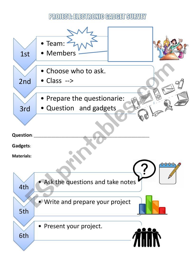 Survey: electronic gadgets worksheet