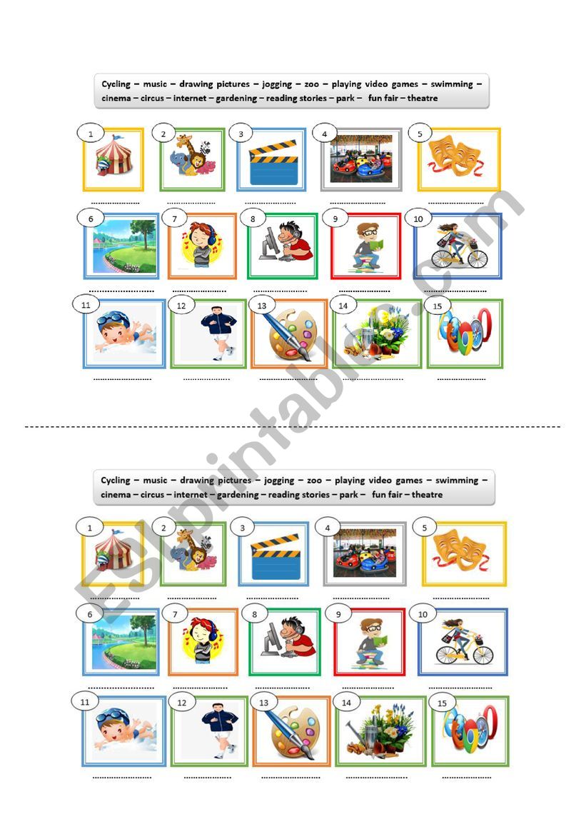 Means Of Entertainments worksheet