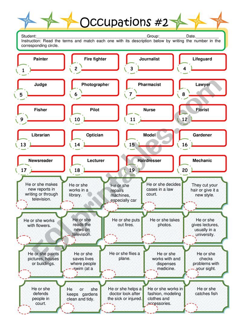 worksheet for researching occupations answer key