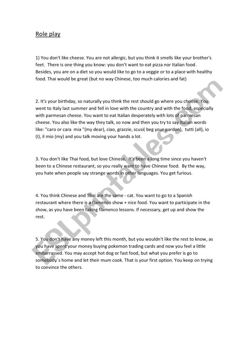 How about Thai food worksheet
