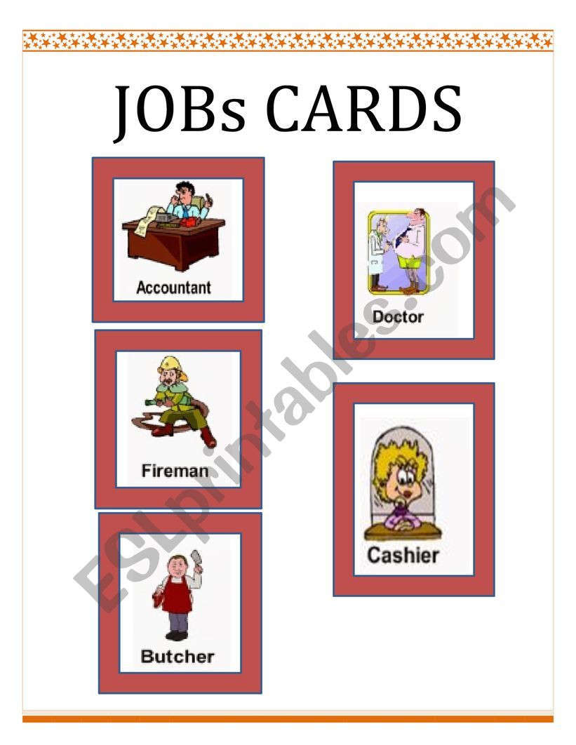 JOBS CARDS worksheet