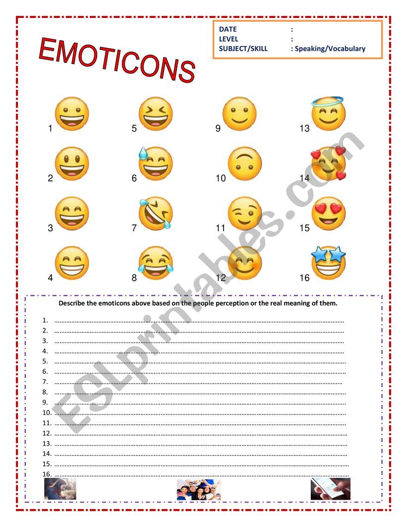 EMOTICONS worksheet