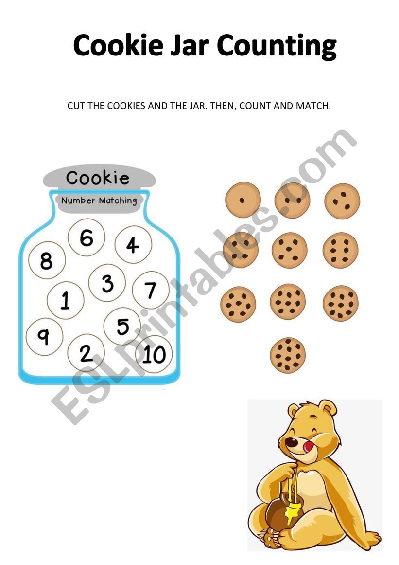 Cookie Jar Counting worksheet