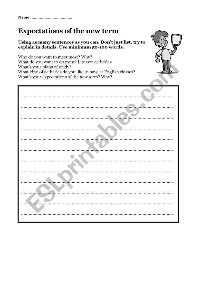 writing-expectation of the new term