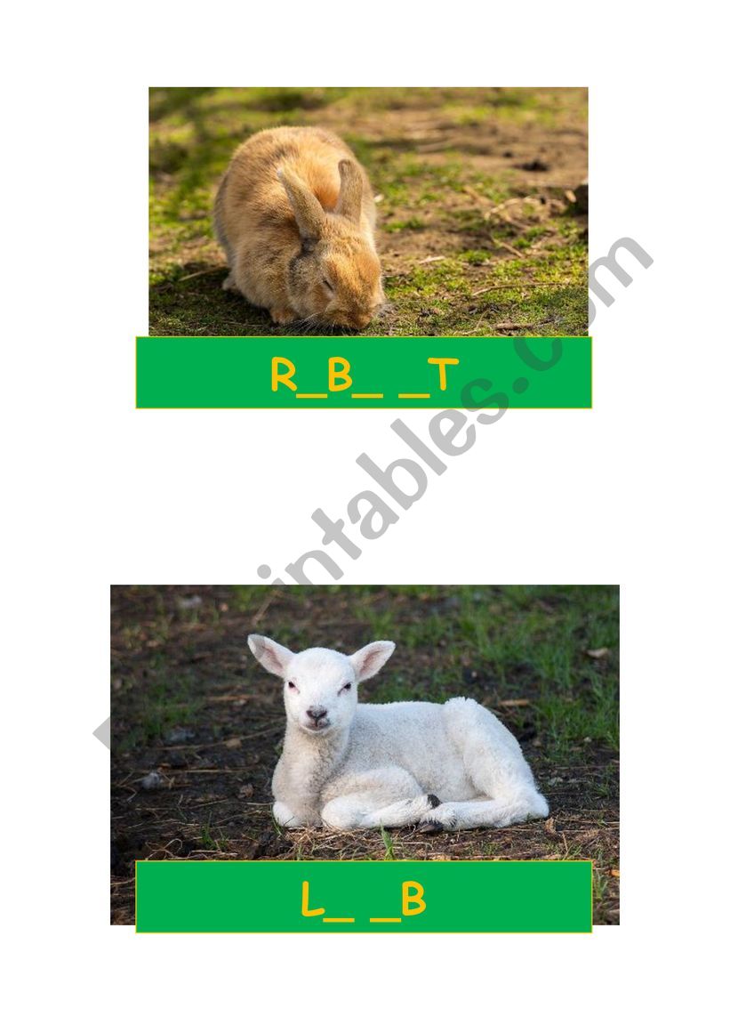 EASTER VOCABULARY 2 - 3 sets of 4 flashcards (fill the gaps)