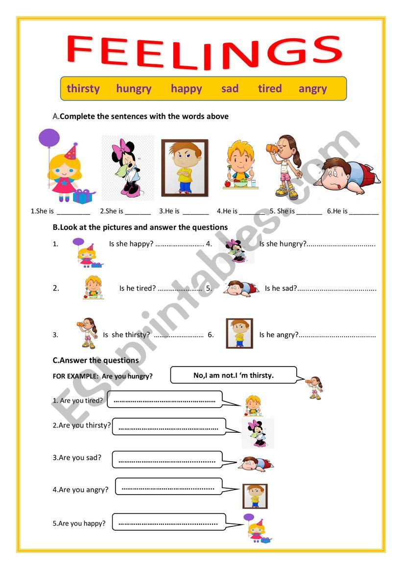 FEELINGS worksheet