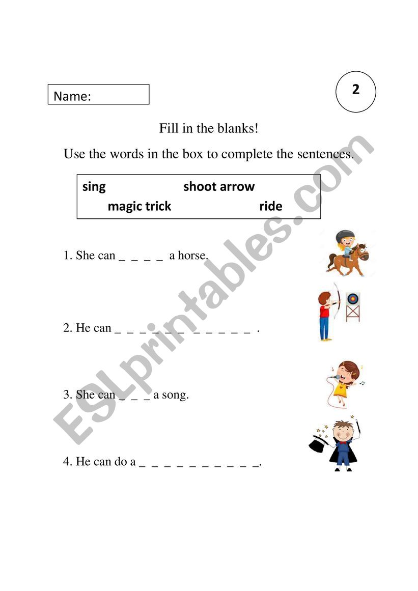 At the carnival worksheet