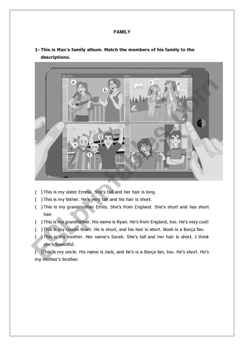 FAMILY worksheet