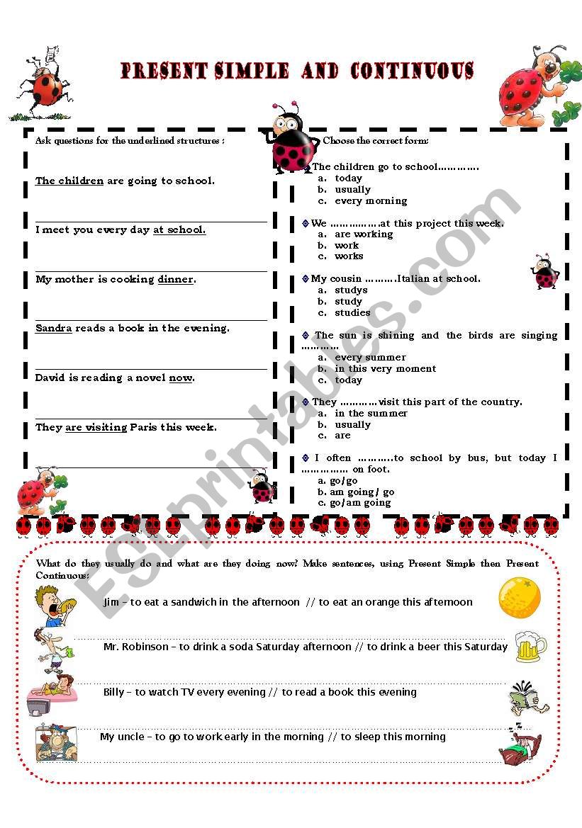 PRESENT TENSES worksheet