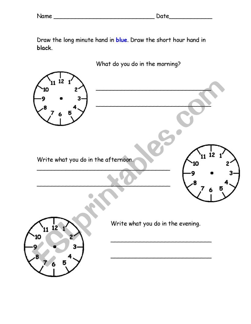 Time - Daily Routine worksheet