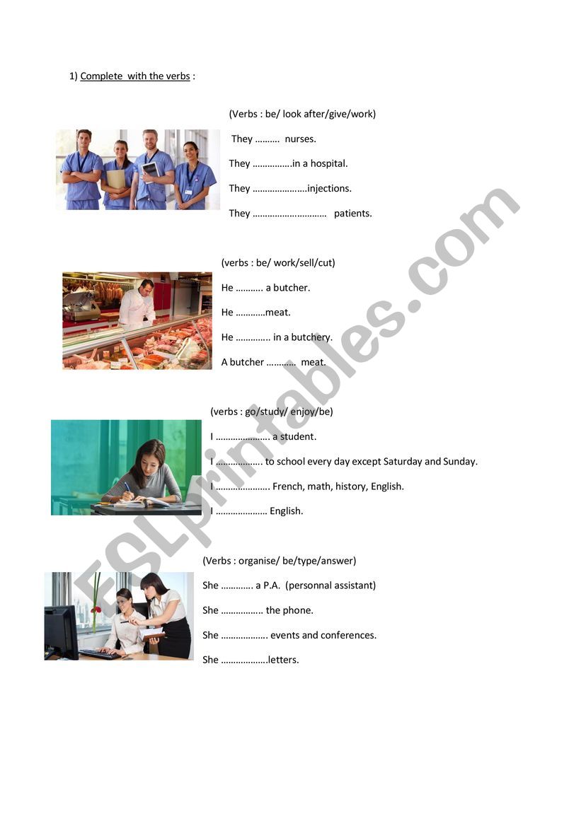 About jobs worksheet