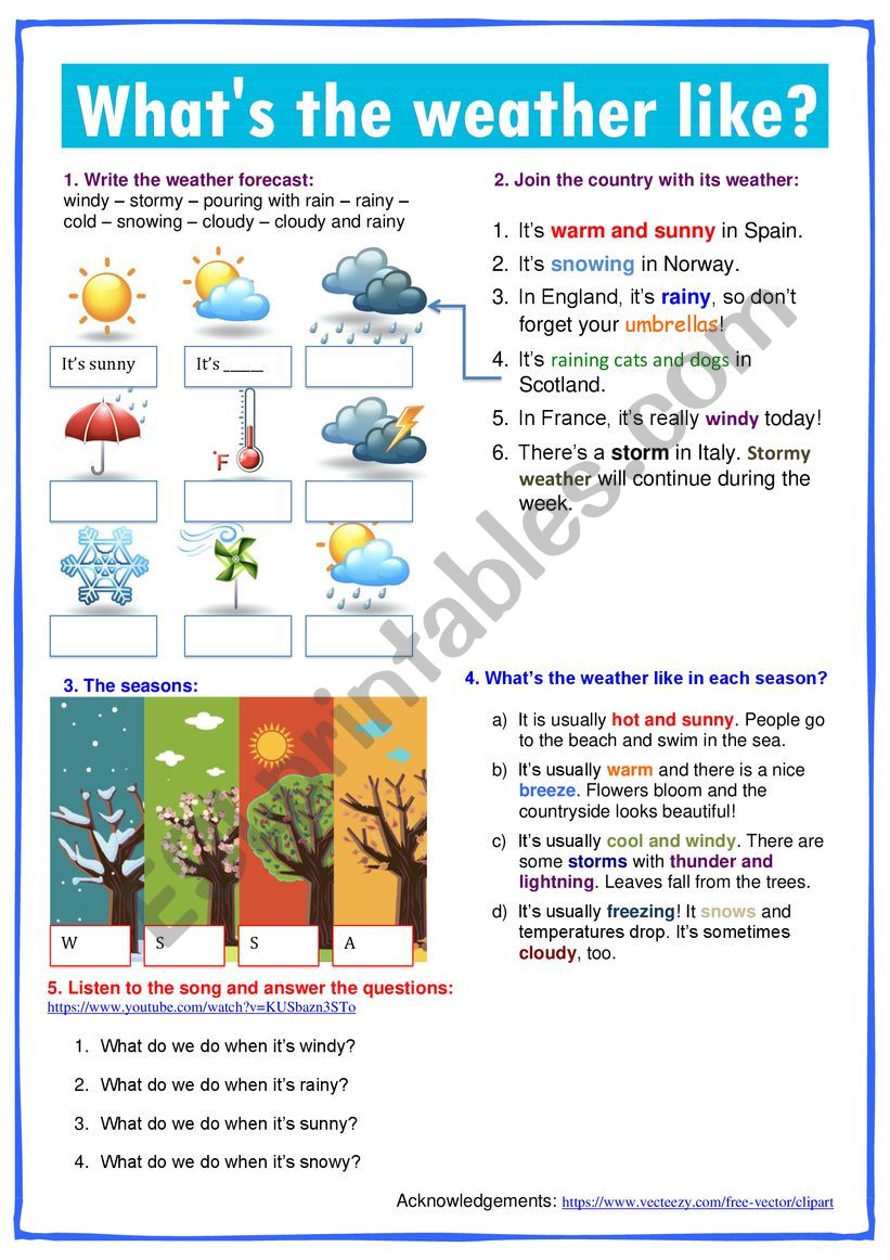 The Weather worksheet