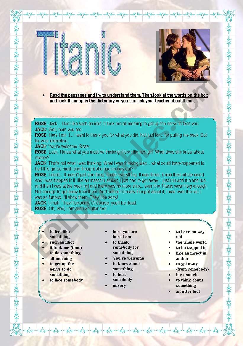 Titanic Movie! worksheet