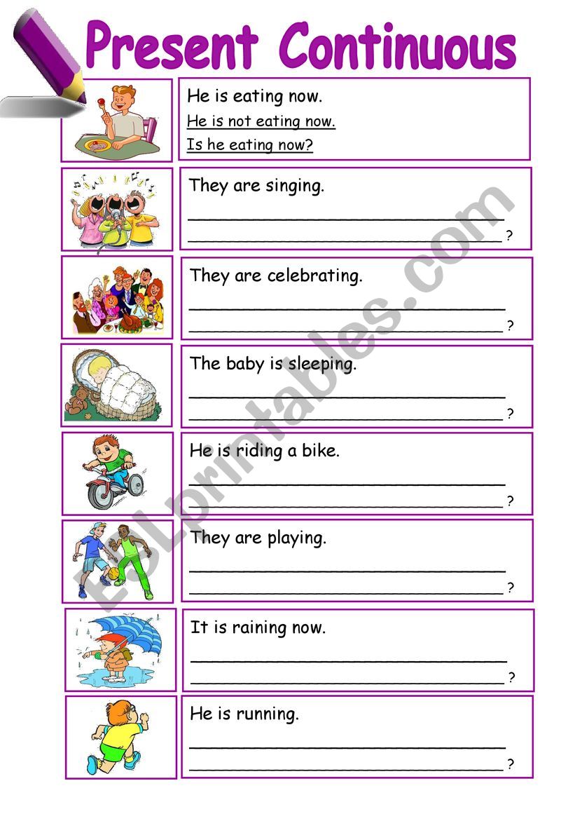 Present Continuous worksheet