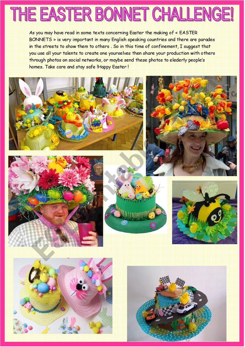 The Easter bonnet challenge! worksheet