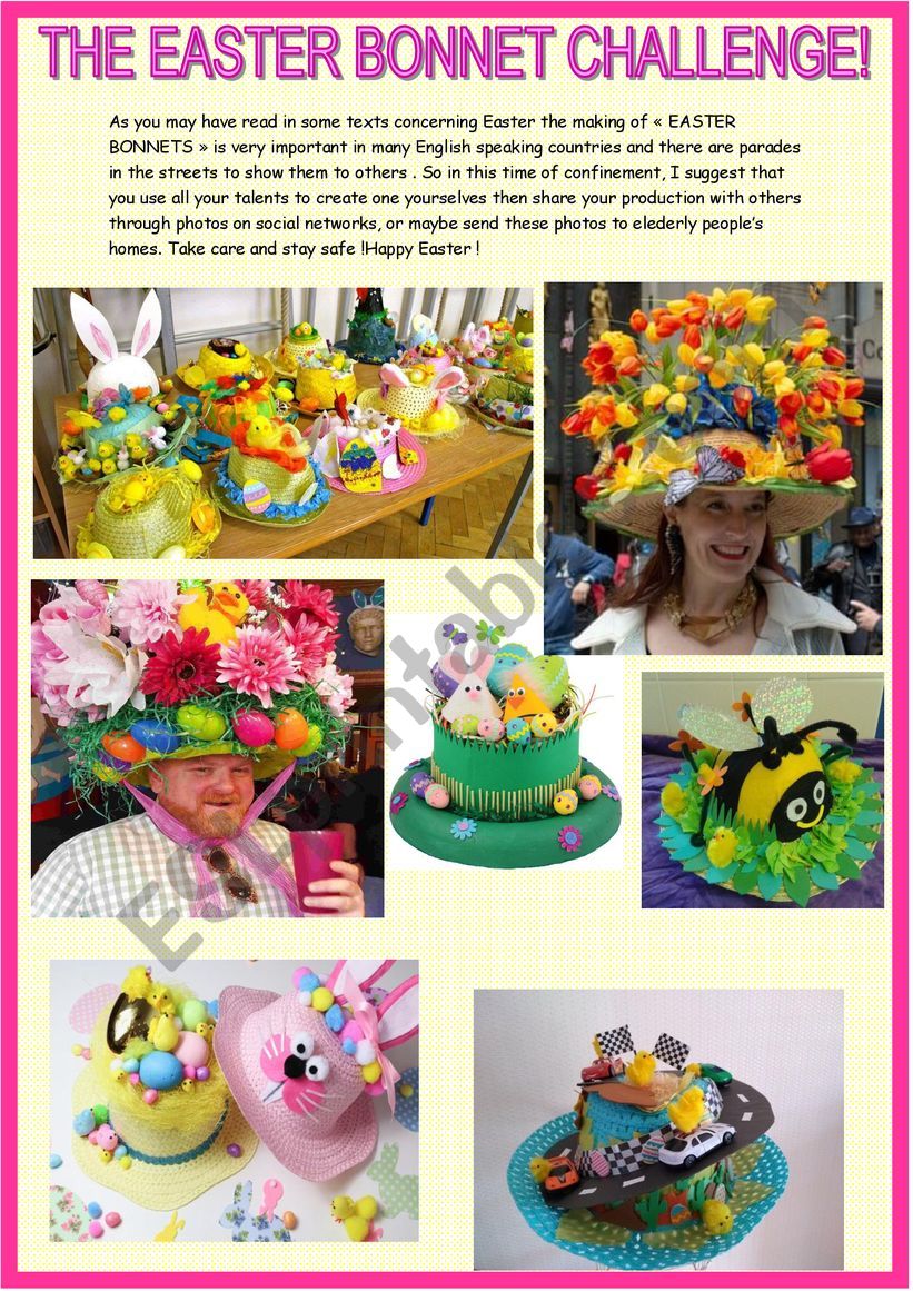 The Easter bonnet challenge! worksheet