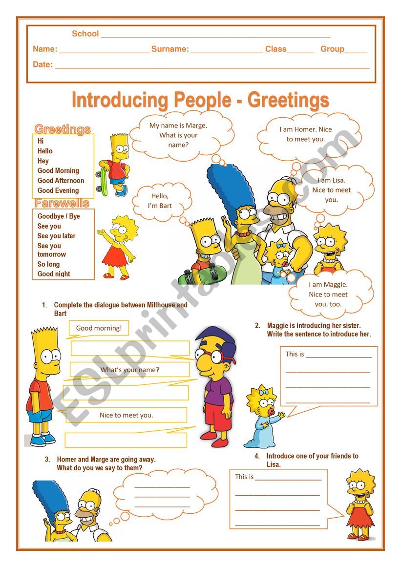 Introducing people - Greetings