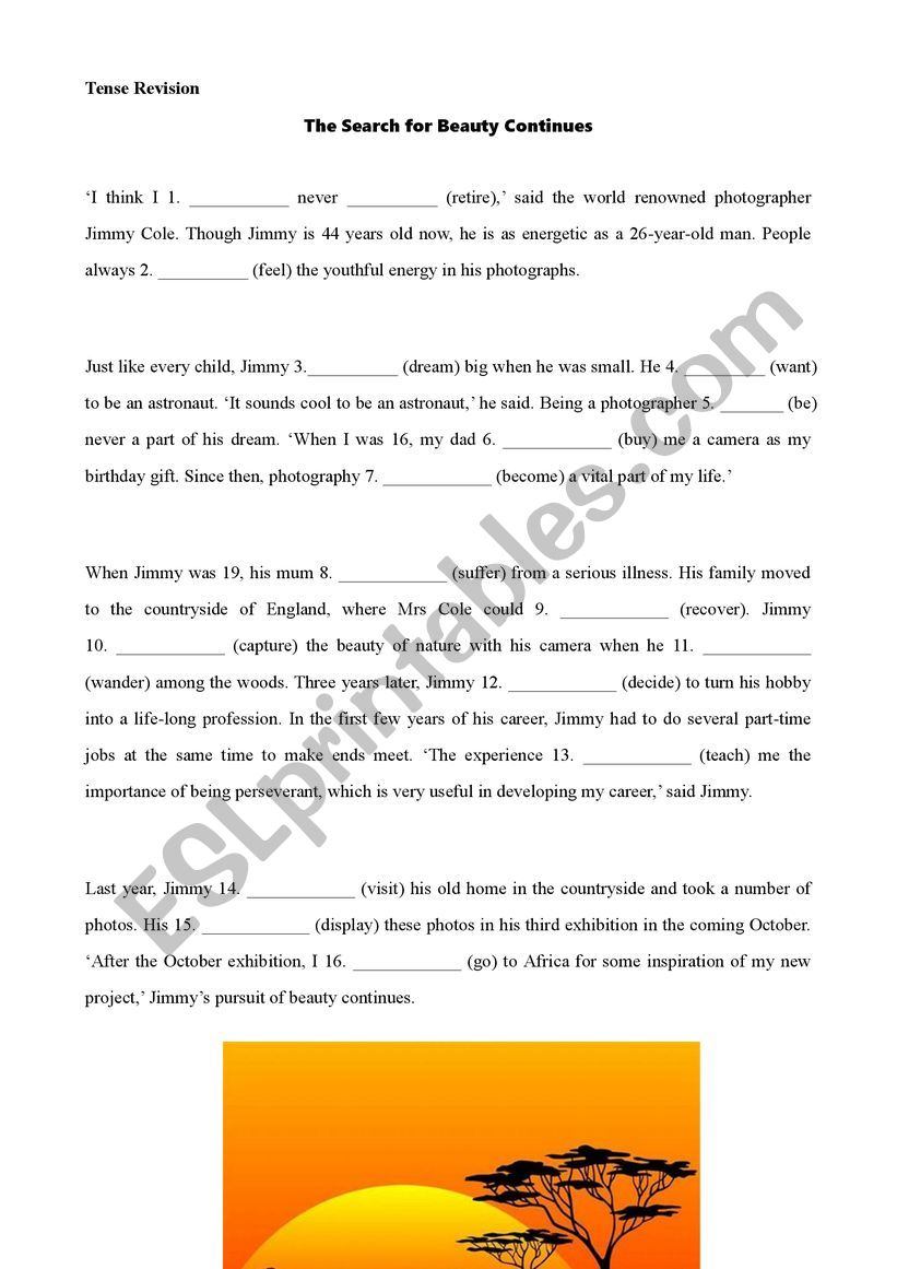 Tenses worksheet