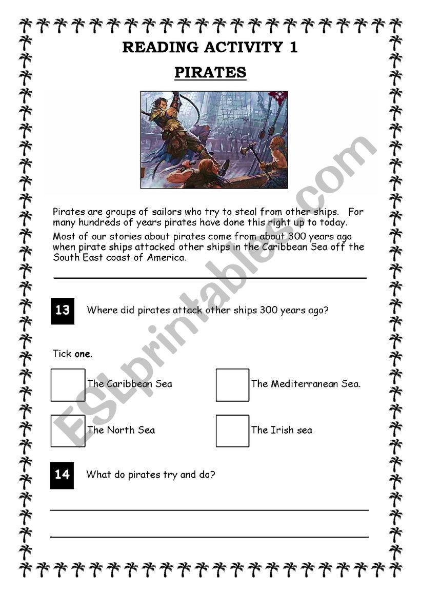 PIRATES worksheet