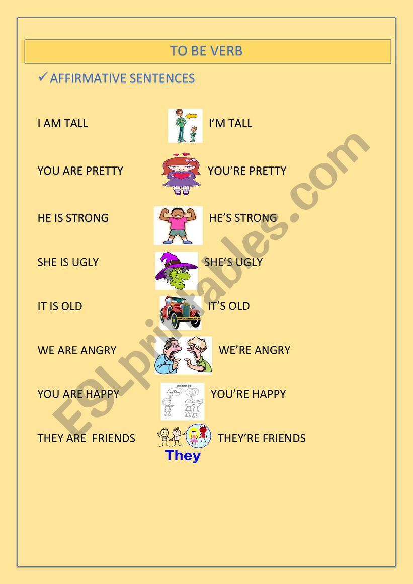 TO BE VERB worksheet