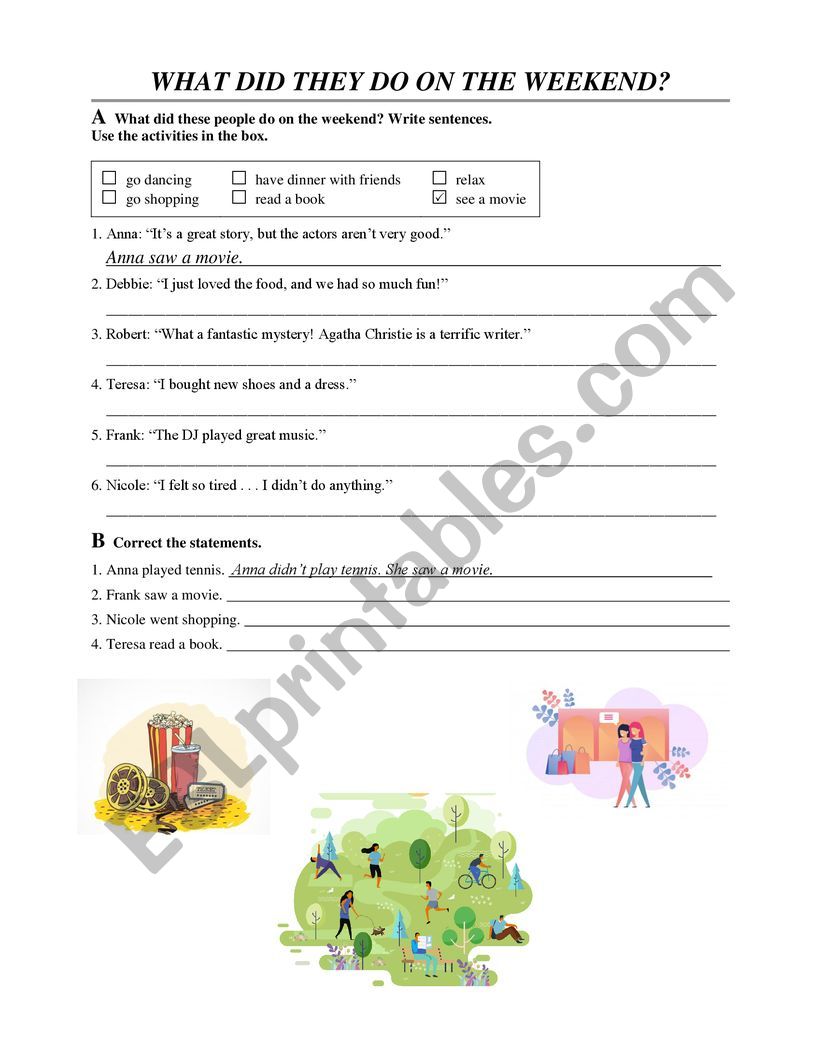 What did you do? worksheet