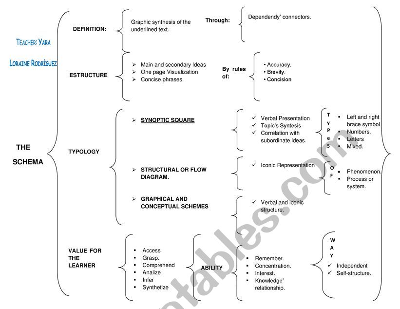 THE SCHEMA  worksheet