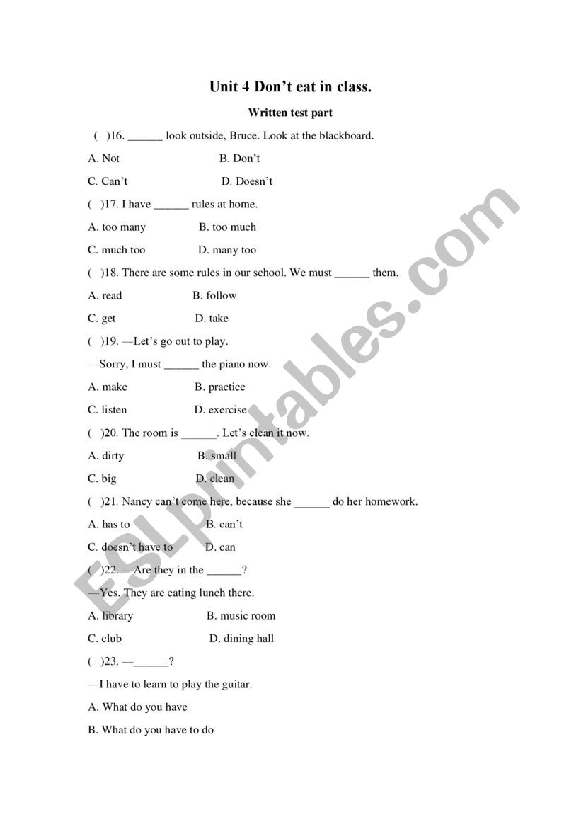 Testing the function of 