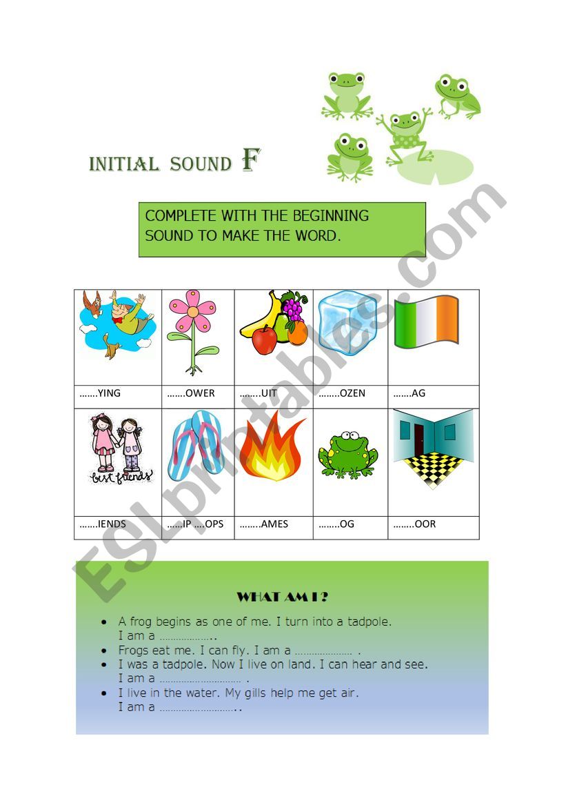 Frogs & Phonics worksheet