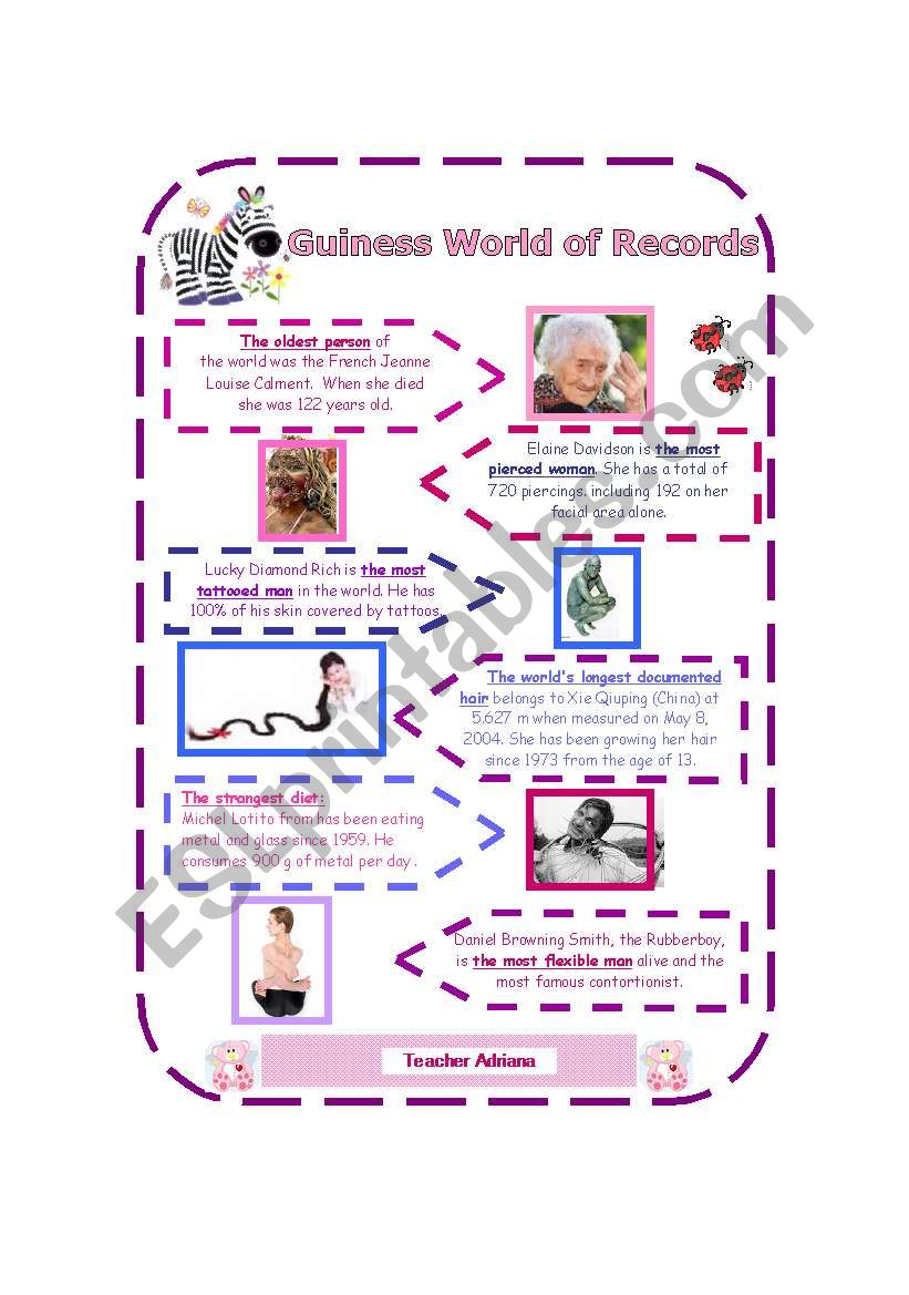 Guiness World Records worksheet