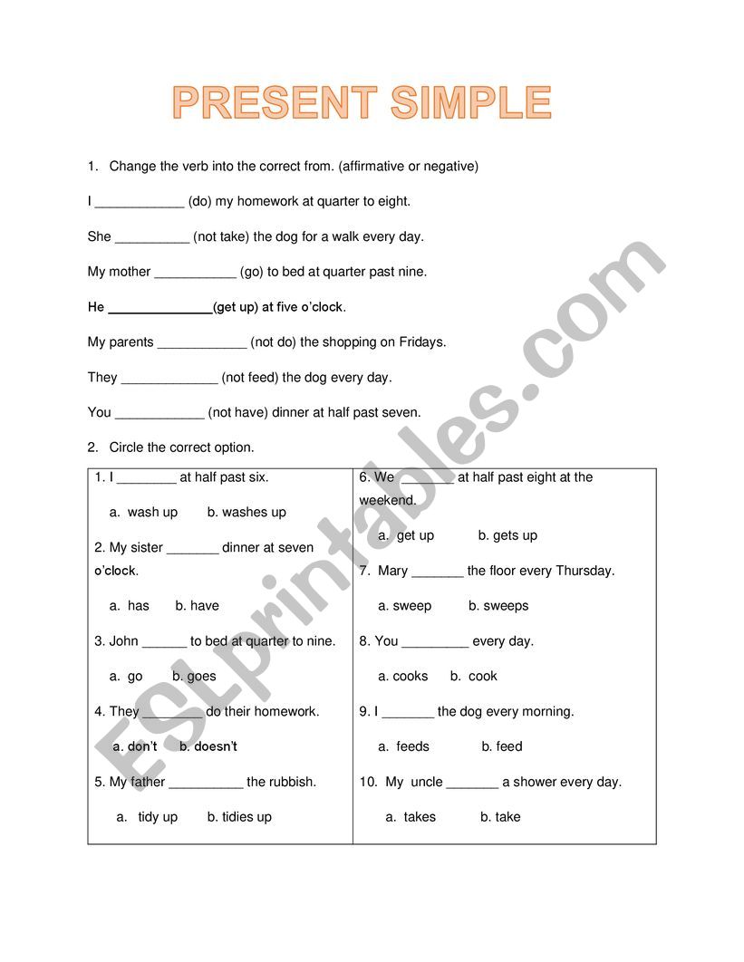 Present simple - ESL worksheet by Jobbiss