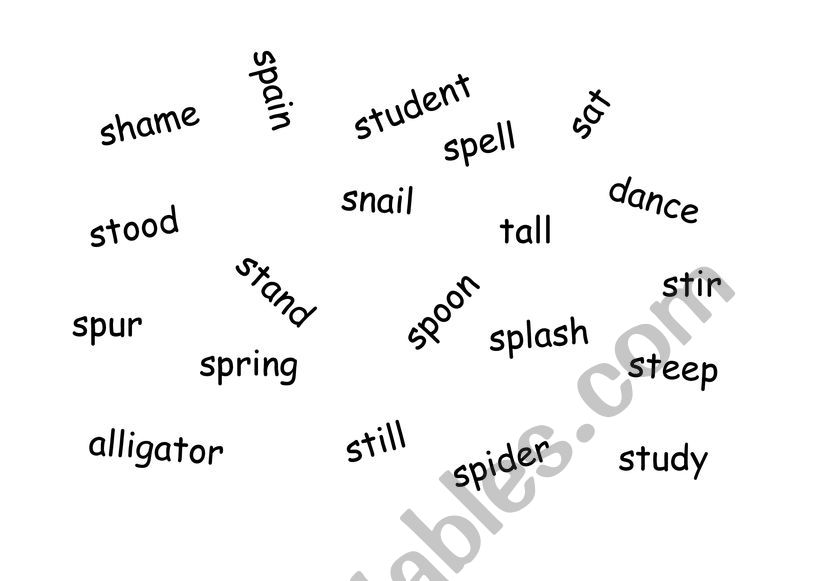 Spot game worksheet