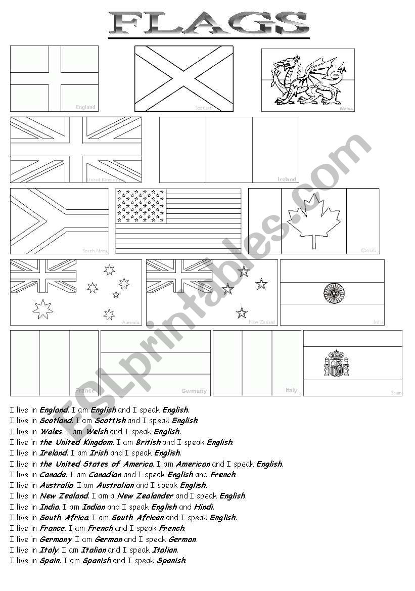 English speaking countries : Flags