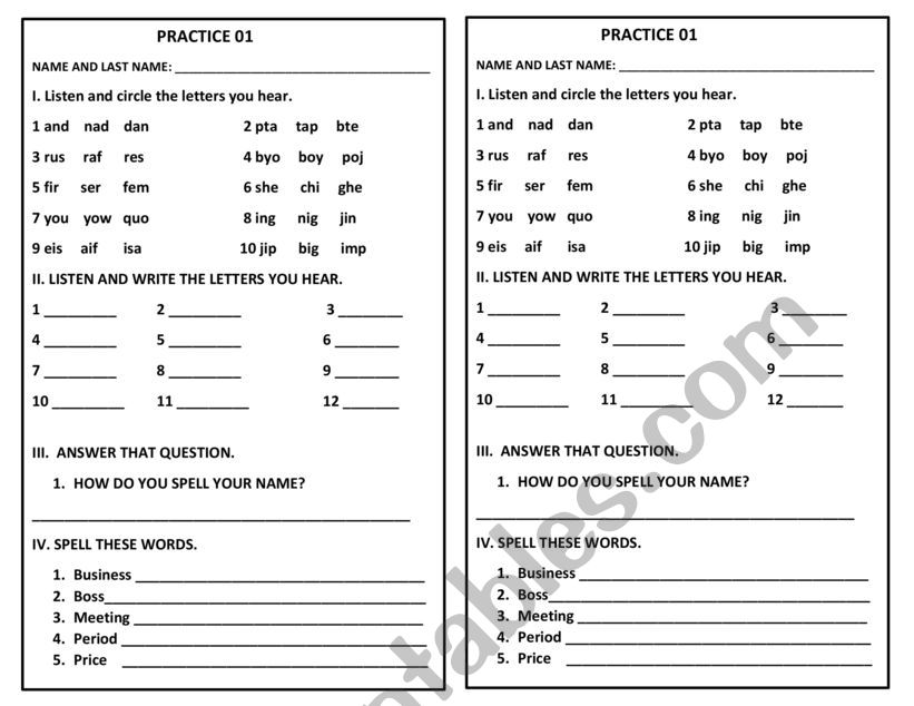 ALPHABET worksheet