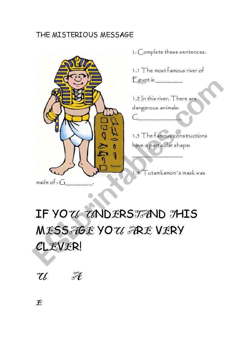 Egypt  introduction  worksheet