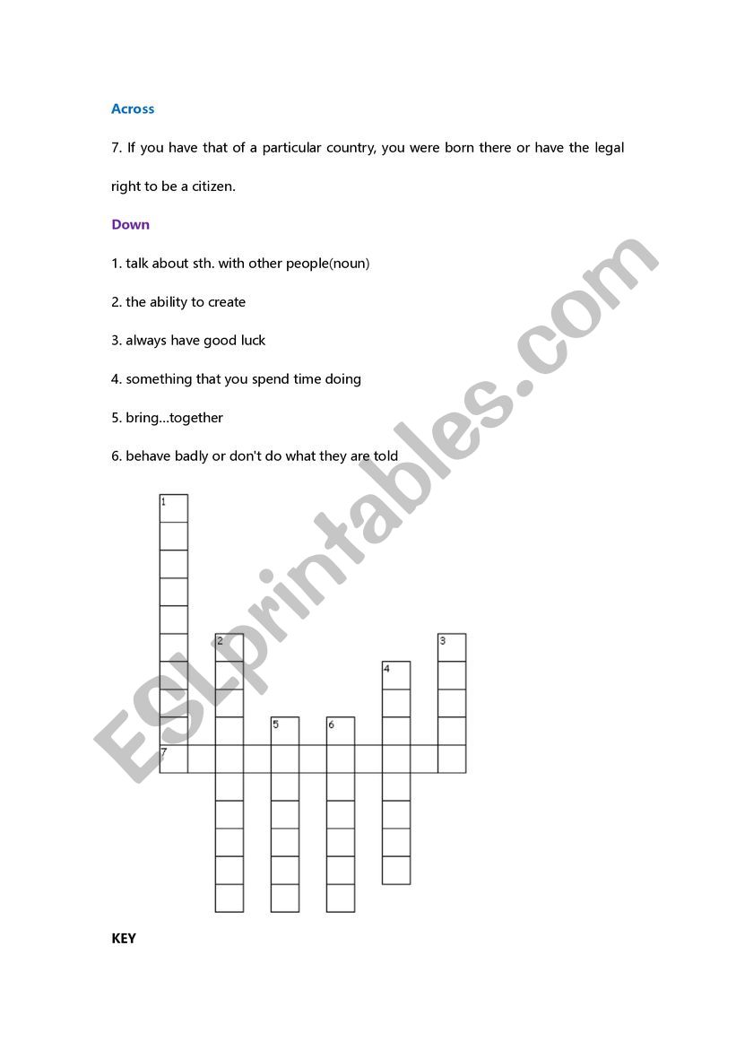 General vocabulary word puzzle