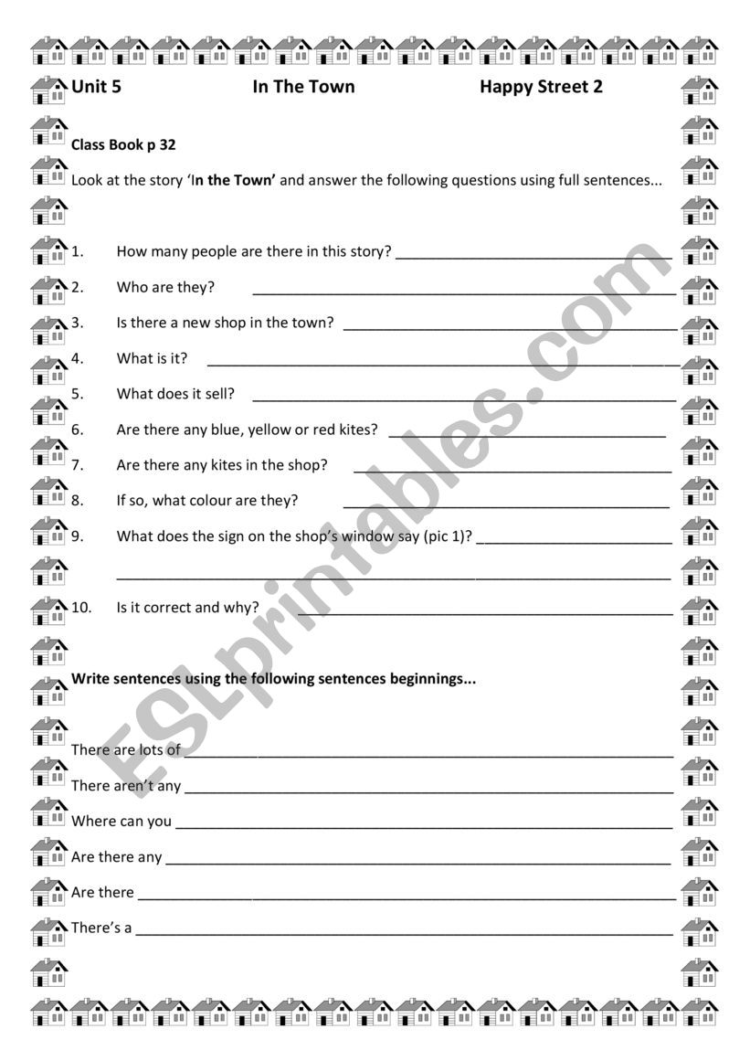 The Toy SHop worksheet