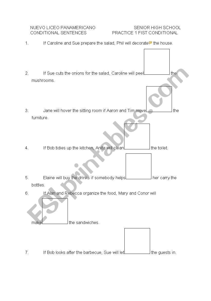 conditional sentences worksheet