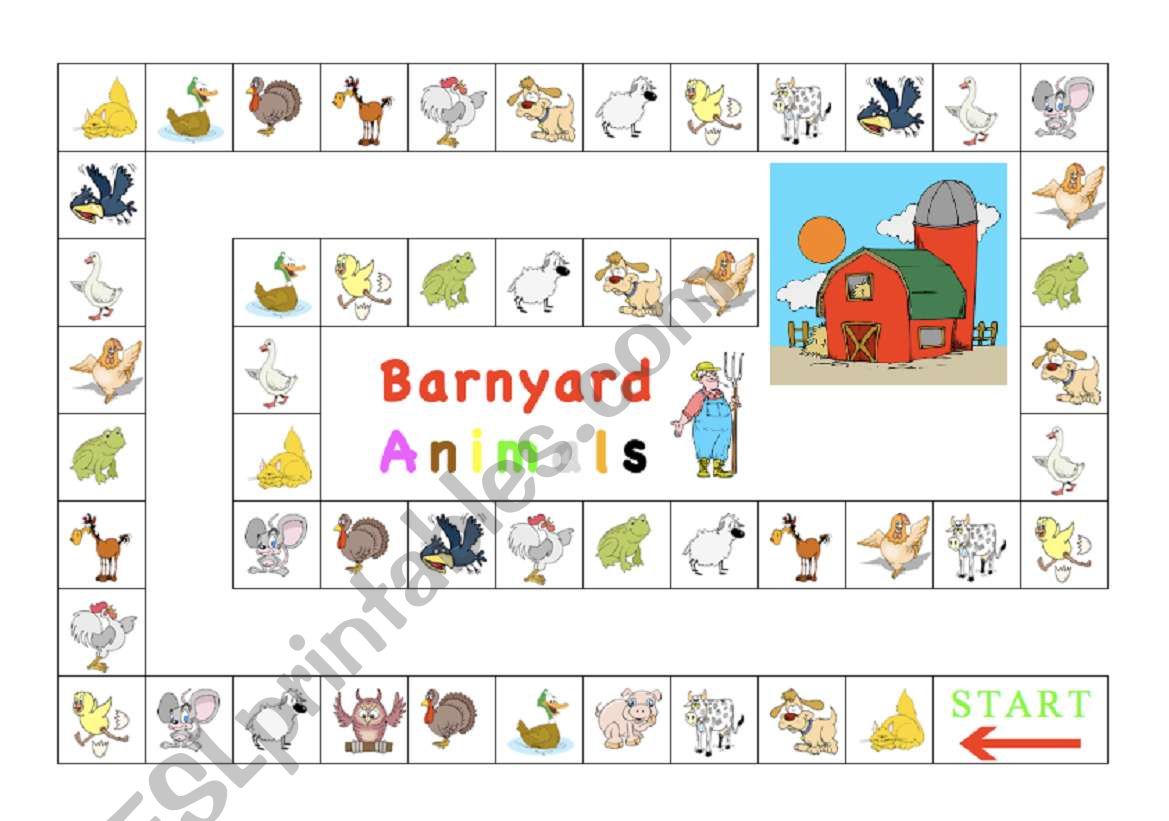 Barnyard Animals (board game) worksheet