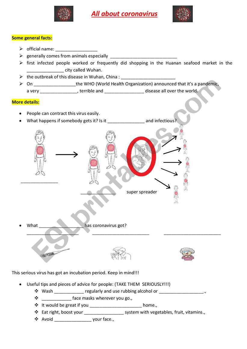 All about coronavirus  worksheet