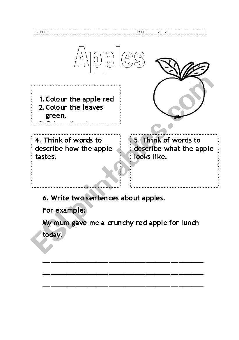 Apples worksheet