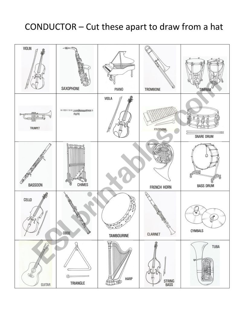 Instrument Bingo Conductor Page