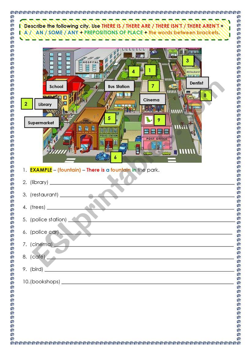 City description worksheet