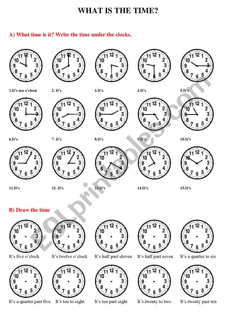 What�s the time? worksheet