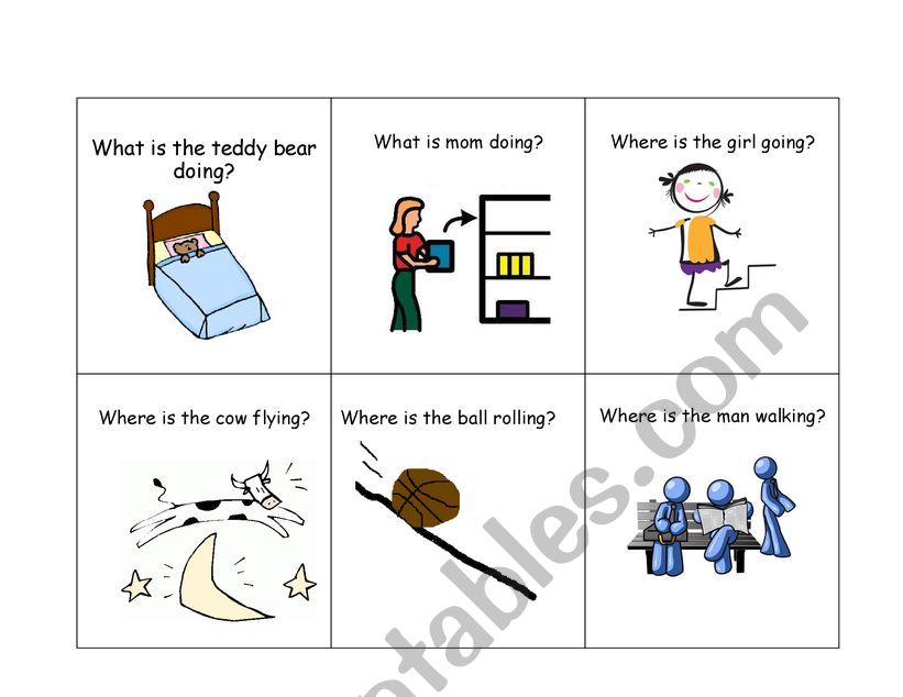 Where is ... going? Prepositions of movement speaking cards Part 3