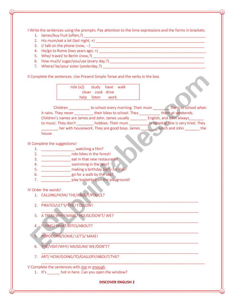 Vocabulary and grammar 24 worksheet