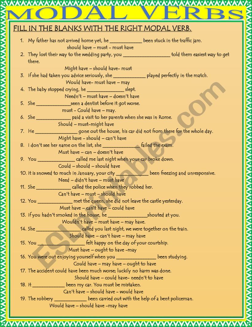 MODAL VERBS  worksheet