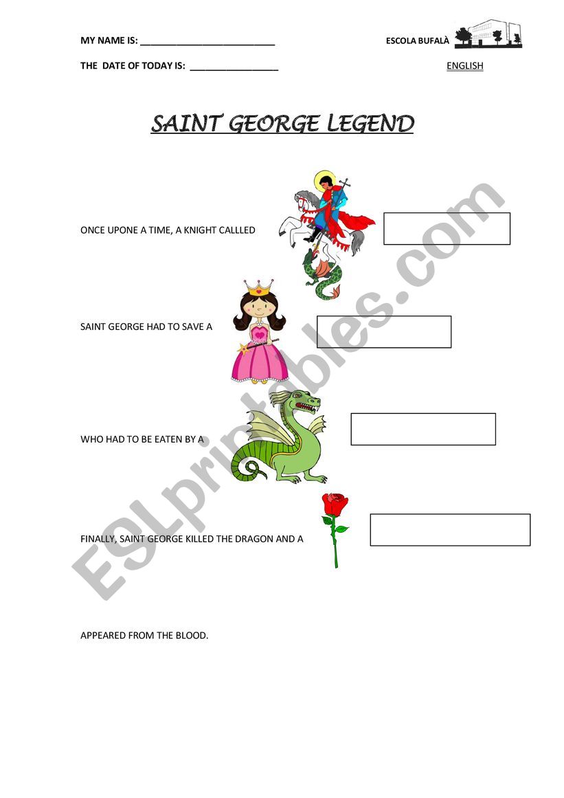 saint george legend worksheet