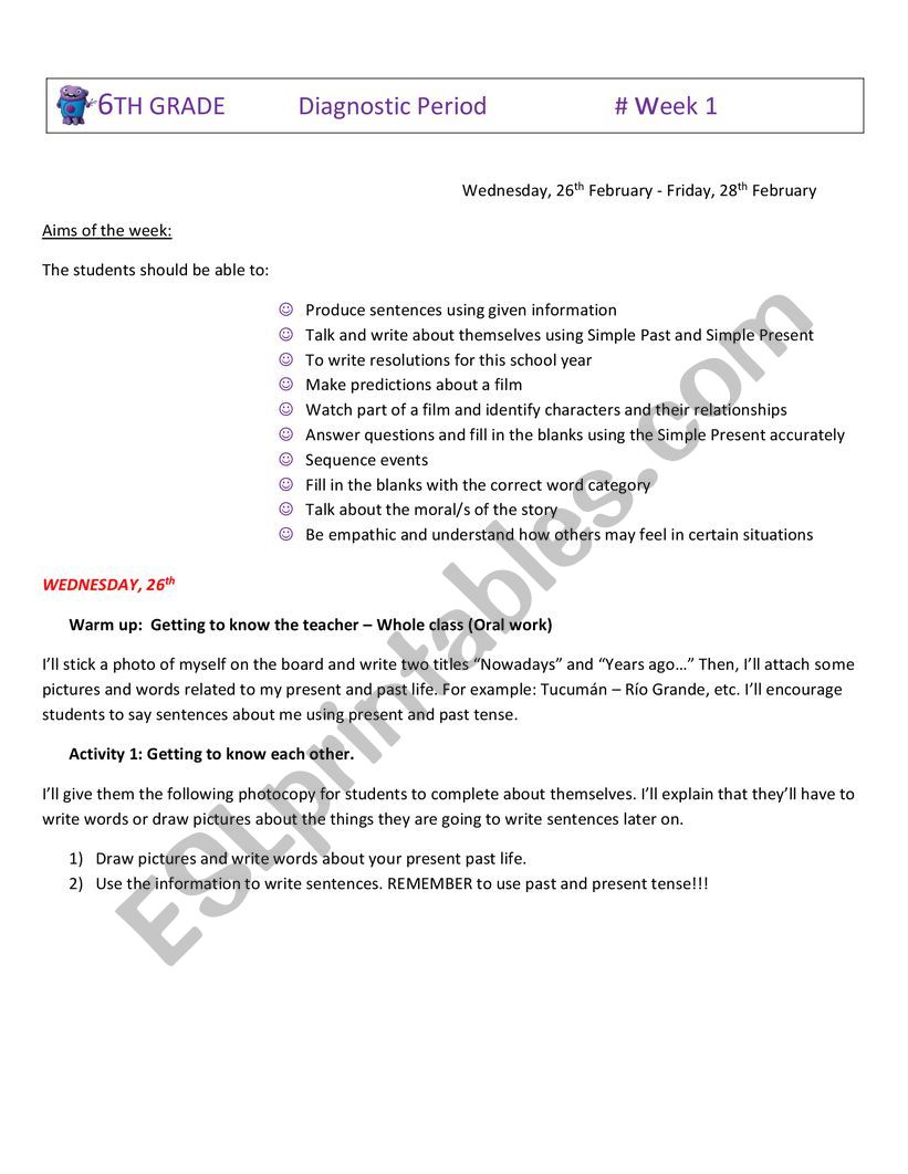 Film Home worksheet