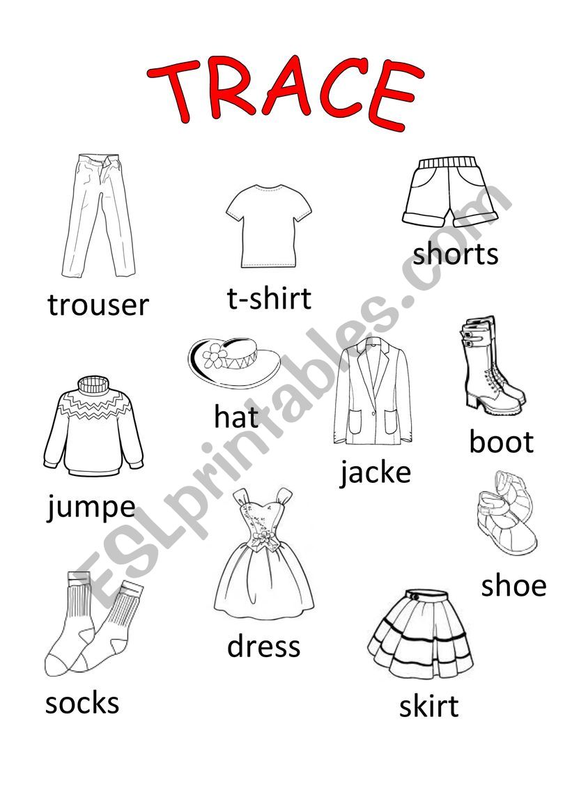 Trace the words worksheet