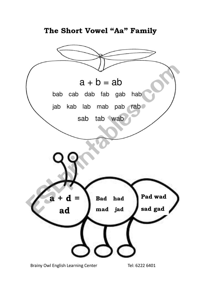 short a phonics worksheet